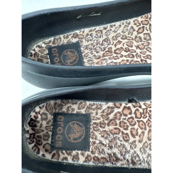 Crocs 16203 Women's Mammoth Leopard Soft Footbeds Ballet Flats Size 7 - Picture 7 of 11
